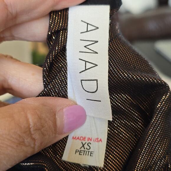 NWT Anthropologie Amadi Merry Metallic Lure Bronze Party Cocktail Blouse Size XS - Picture 12 of 15